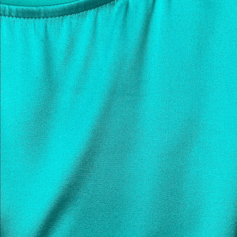 St. John Teal Sheer Chiffon Cape and Silk Camisole (2pc) - Picture 7 of 12
